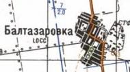 Топографическая карта Балтазаровки