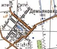 Топографическая карта Демяновки