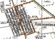 Топографическая карта Новокиевки