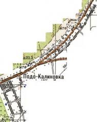Топографическая карта Подо-Калиновки