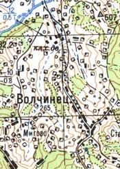 Топографічна карта Вовчинця