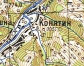 Топографическая карта Конятина