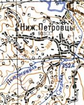 Топографічна карта Нижніх Петрівців