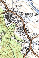 Топографічна карта Станівців