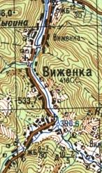 Топографическая карта Виженки