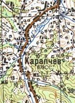 Топографическая карта Карапчева