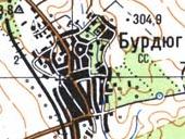 Топографическая карта Бурдюга