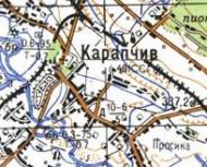 Топографическая карта Карапчива