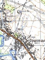 Топографічна карта Оршівців