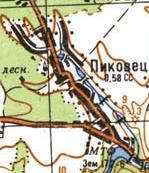 Топографічна карта Піковця