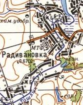 Топографическая карта Радивановки