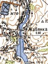 Топографическая карта Жабянки