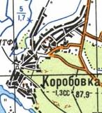 Топографическая карта Коробовки