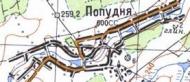 Топографическая карта Попудни