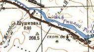 Топографическая карта Шушковки