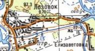 Топографическая карта Лозовка