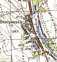 Топографическая карта Оноприевки