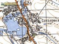 Топографическая карта Соколовки
