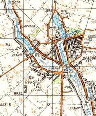 Топографическая карта Драбова