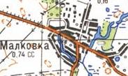 Топографическая карта Малковки