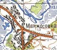 Топографическая карта Манжосовки