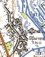 Топографическая карта Обычева