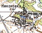 Топографическая карта Никоновки
