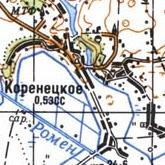 Топографічна карта Корінецького