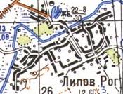 Топографическая карта Липова Рога