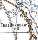 Топографическая карта Гвоздиковки