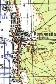 Топографическая карта Косачовки
