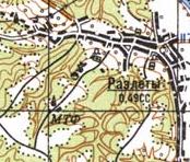 Топографічна карта Розльотів
