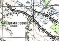 Топографическая карта Владимировки