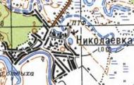 Топографическая карта Николаевки