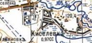 Топографическая карта Киселевки