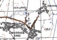 Топографічна карта Омеляньового