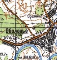 Topographic map of Obolonnya