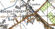 Топографическая карта Вокзала-Городни