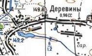 Topographic map of Derevyny