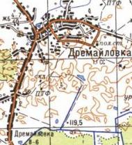 Топографічна карта Дрімайлівки