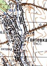 Топографическая карта Гонтовки