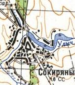 Topographic map of Sokyryany