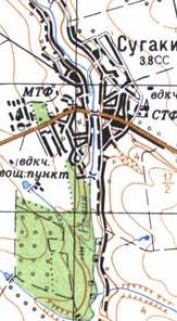 Топографічна карта Сугаків