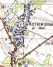 Топографічна карта Котюжанів