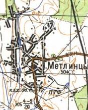Топографічна карта Мітлинців