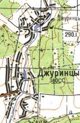 Топографічна карта Джуринців