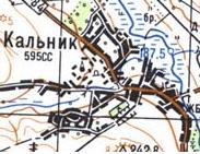 Топографическая карта Кальника