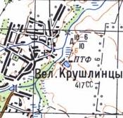 Topographic map of Velyki Krushlyntsi