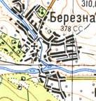 Топографическая карта Березны
