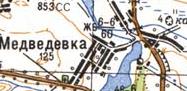 Топографическая карта Медведевки